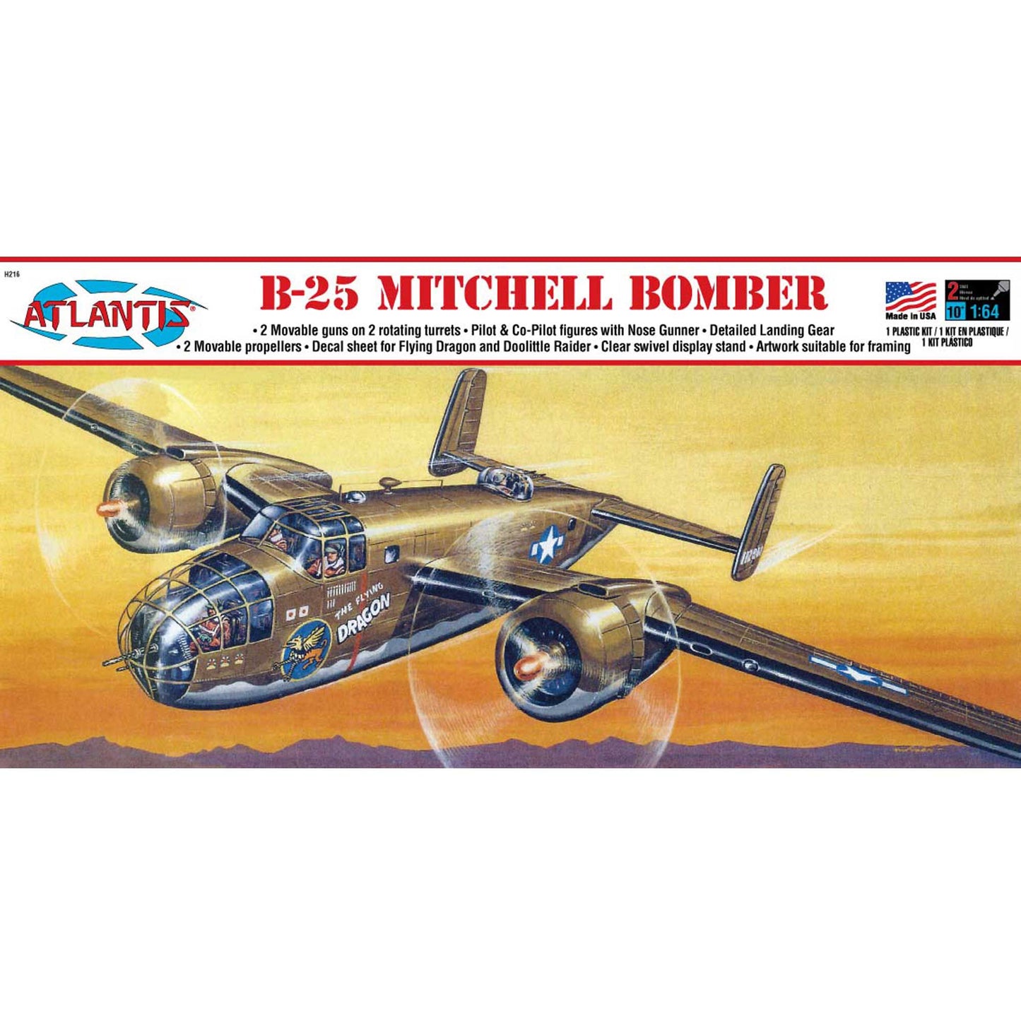 1/64 B-25 Flying Dragon with Swivel Stand Plastic Model Kit - Dirt Cheap RC SAVING YOU MONEY, ONE PART AT A TIME