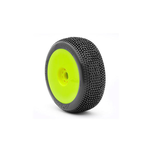 1/8 Impact Soft Long Wear Pre-Mounted Tires, Yellow EVO Wheels (2): Buggy - Dirt Cheap RC SAVING YOU MONEY, ONE PART AT A TIME