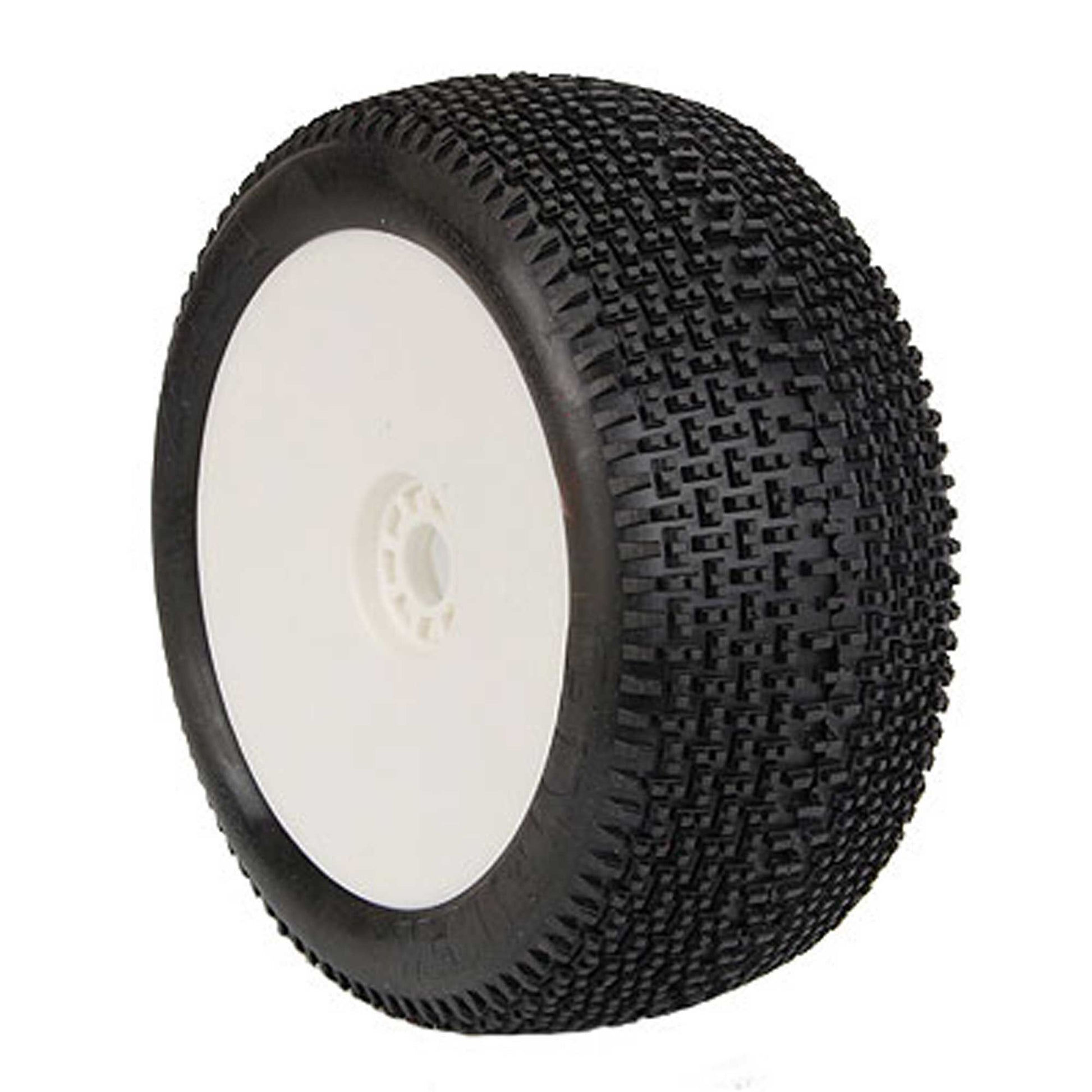 1/8 EVO Cityblock Super Soft Long Wear Pre-Mounted Tires, White EVO Wheels (2): Buggy - Dirt Cheap RC SAVING YOU MONEY, ONE PART AT A TIME