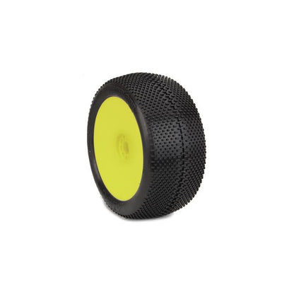 1/8 EVO Gridiron Soft Long Wear Pre-Mounted Tires, Yellow Wheels (2): Truggy - Dirt Cheap RC SAVING YOU MONEY, ONE PART AT A TIME