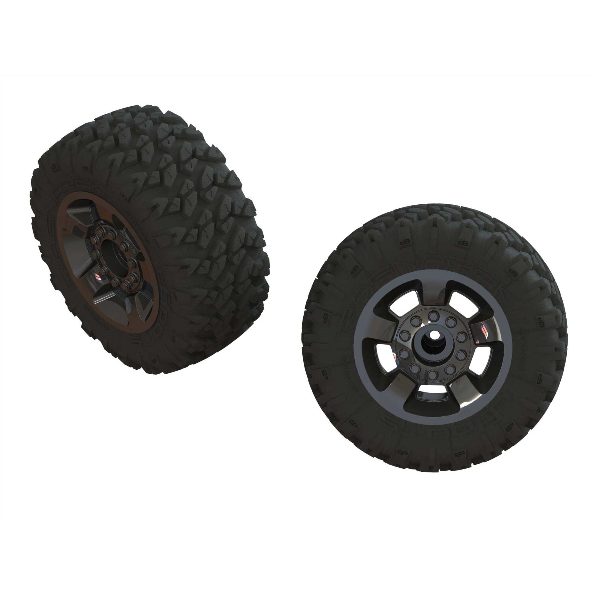 1/10 RAGNAROK MT Front/Rear 2.8 Pre-Mounted Tires, ST, 14mm Hex, Black Chrome (2) - Dirt Cheap RC SAVING YOU MONEY, ONE PART AT A TIME