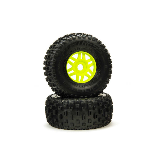 1/7 dBoots Fortress Front/Rear 2.4/3.3 Pre-Mounted Tires, 17mm Hex, Green (2) - Dirt Cheap RC SAVING YOU MONEY, ONE PART AT A TIME