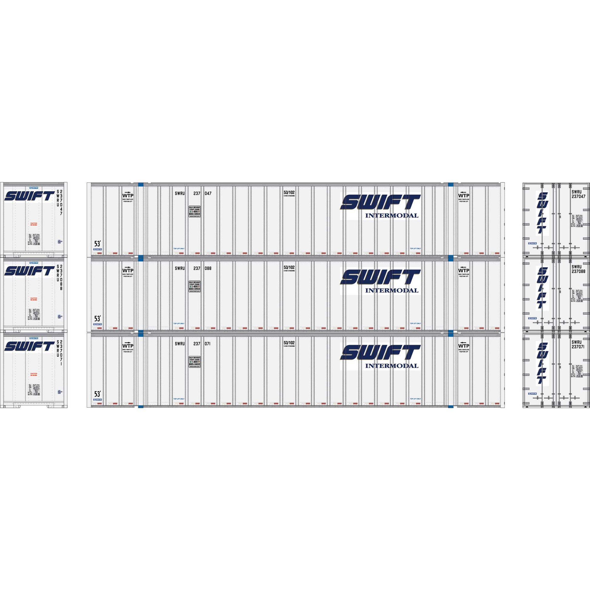 N 53' Stoughton Containers, Swift # 1 (3) - Dirt Cheap RC SAVING YOU MONEY, ONE PART AT A TIME