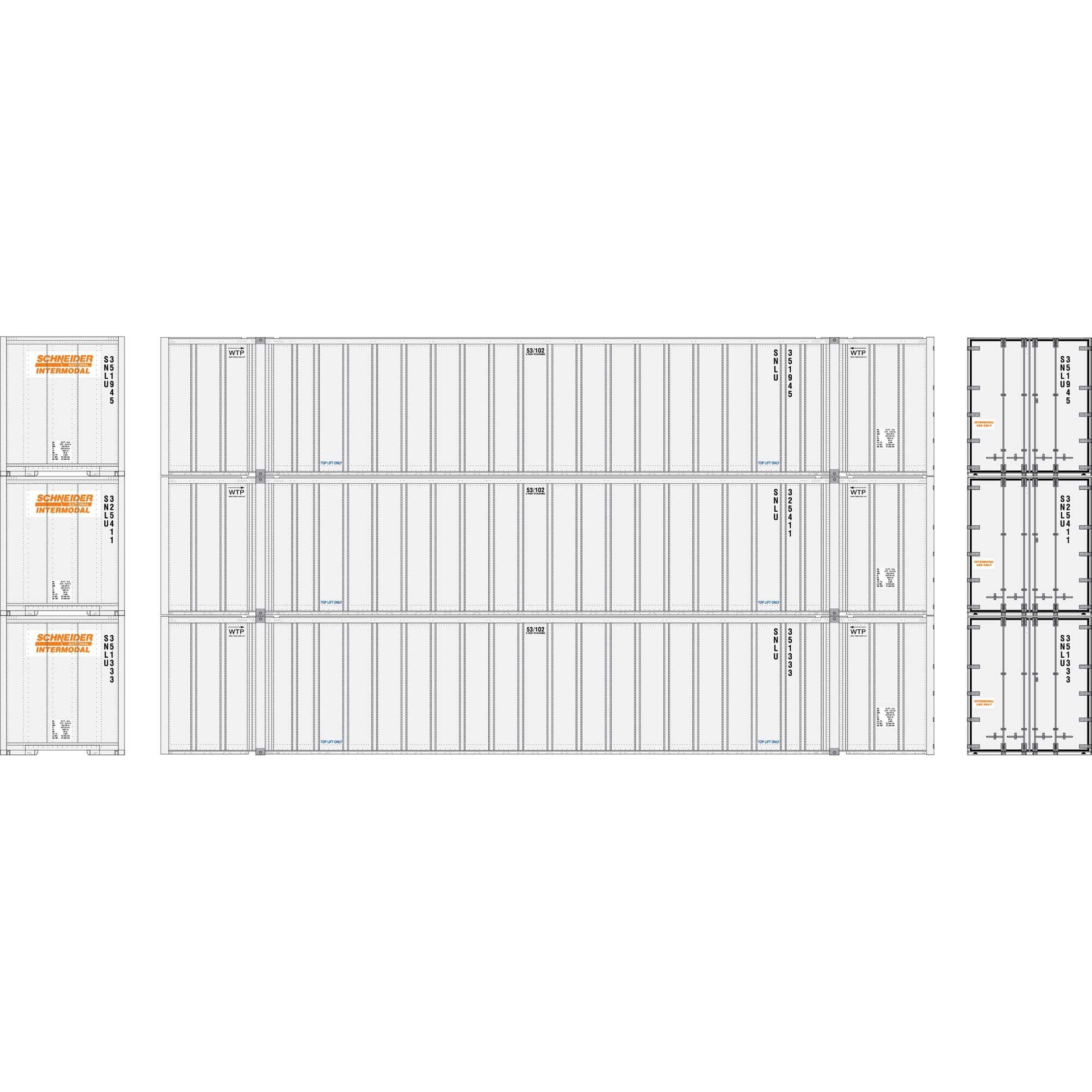 N 53' Stoughton Containers, Schneider # 2 (3) - Dirt Cheap RC SAVING YOU MONEY, ONE PART AT A TIME