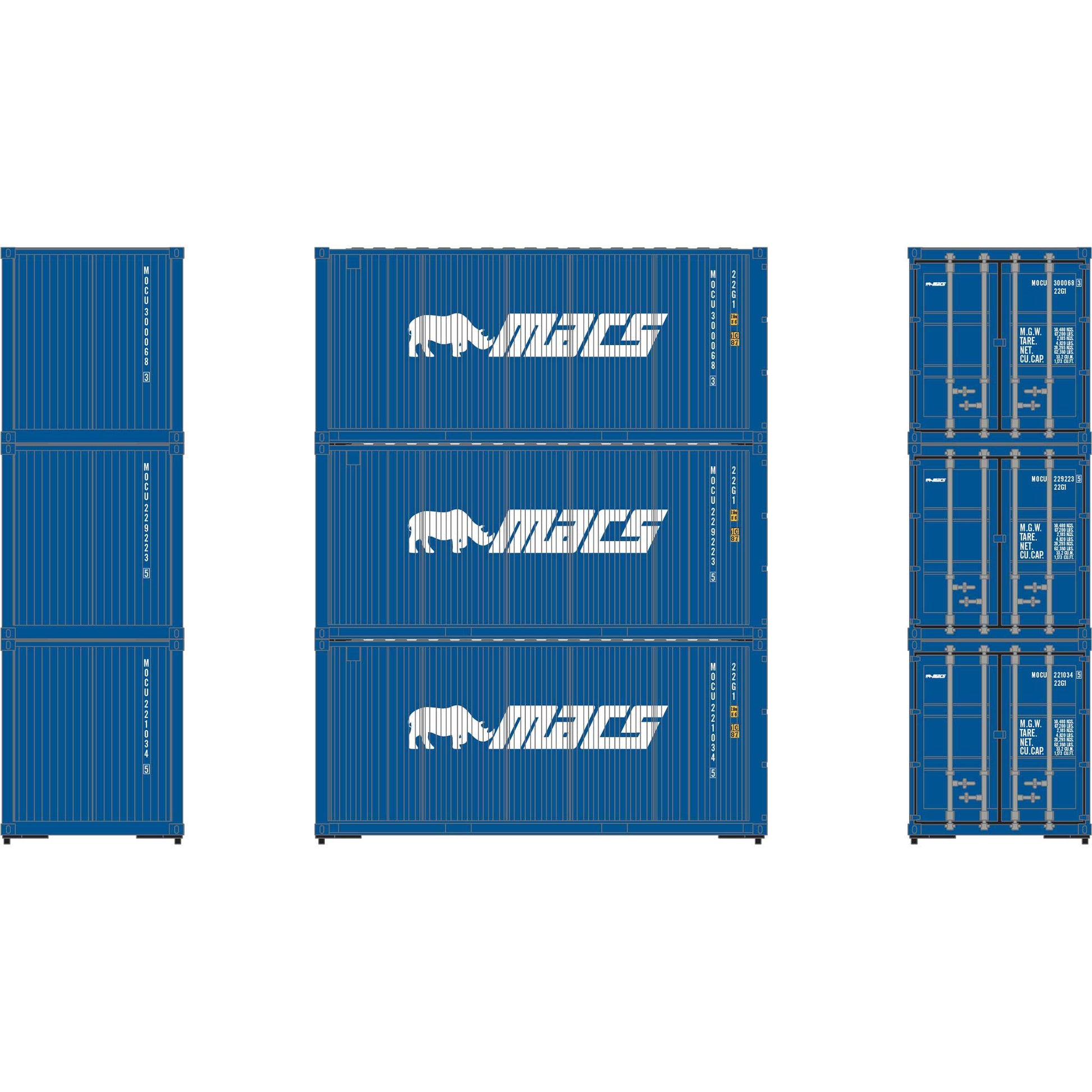 HO RTR 20' Corrugated Container, MOCU #2 (3) - Dirt Cheap RC SAVING YOU MONEY, ONE PART AT A TIME