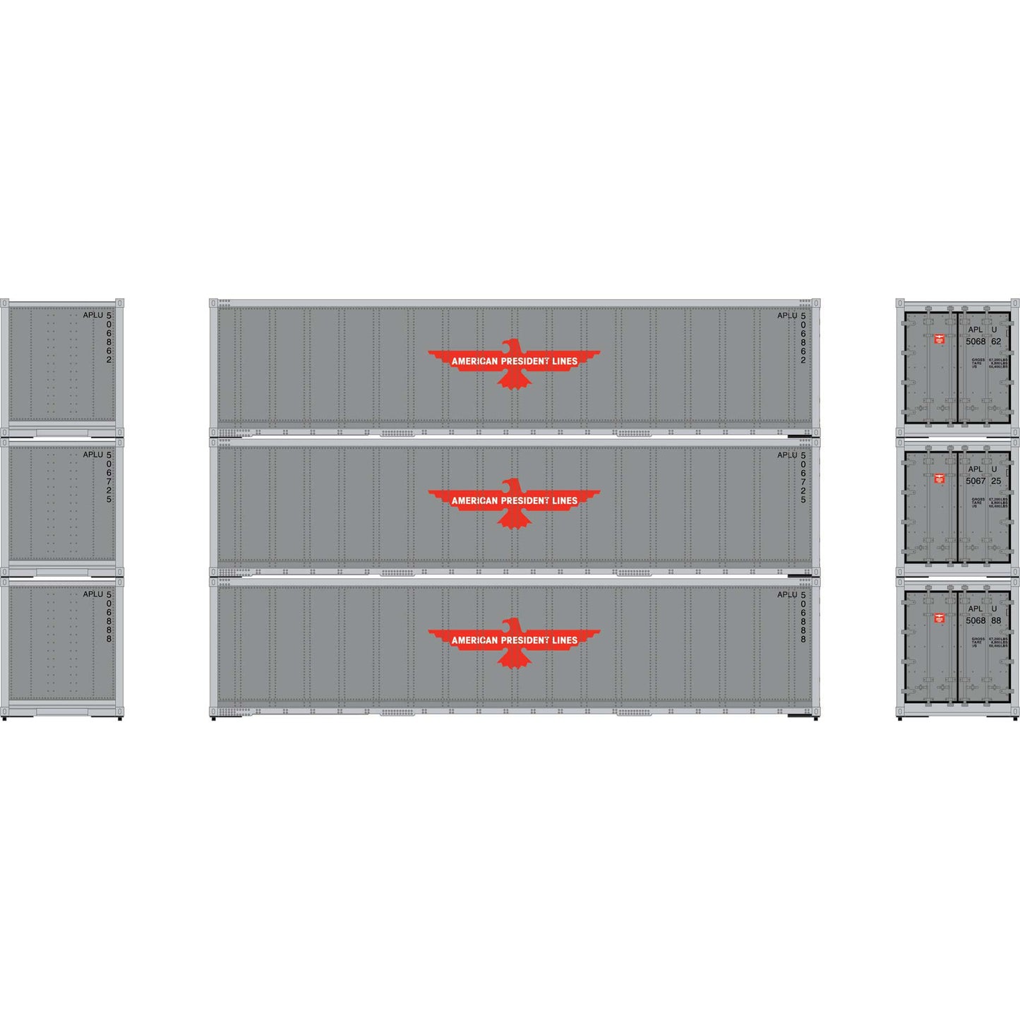 HO 40' Smooth Side Containers, APL #1 (3) - Dirt Cheap RC SAVING YOU MONEY, ONE PART AT A TIME