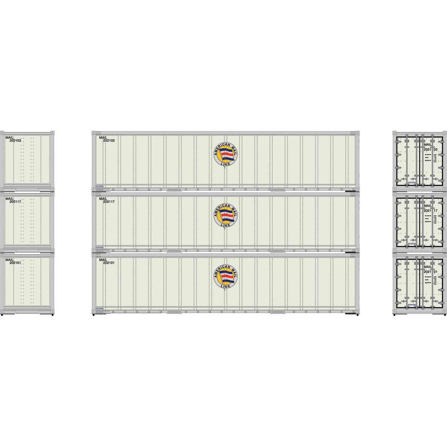 HO 40' Smooth Side Containers, AML #2 (3) - Dirt Cheap RC SAVING YOU MONEY, ONE PART AT A TIME