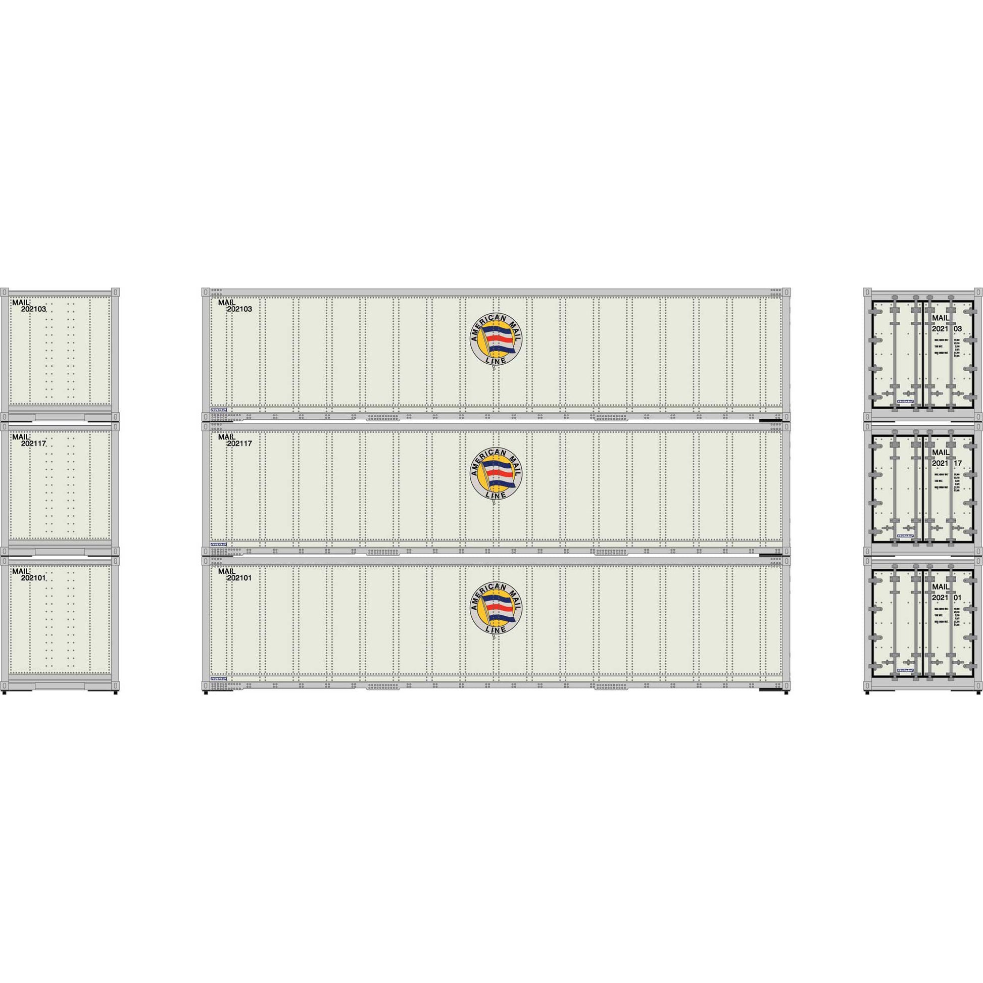 HO 40' Smooth Side Containers, AML #2 (3) - Dirt Cheap RC SAVING YOU MONEY, ONE PART AT A TIME