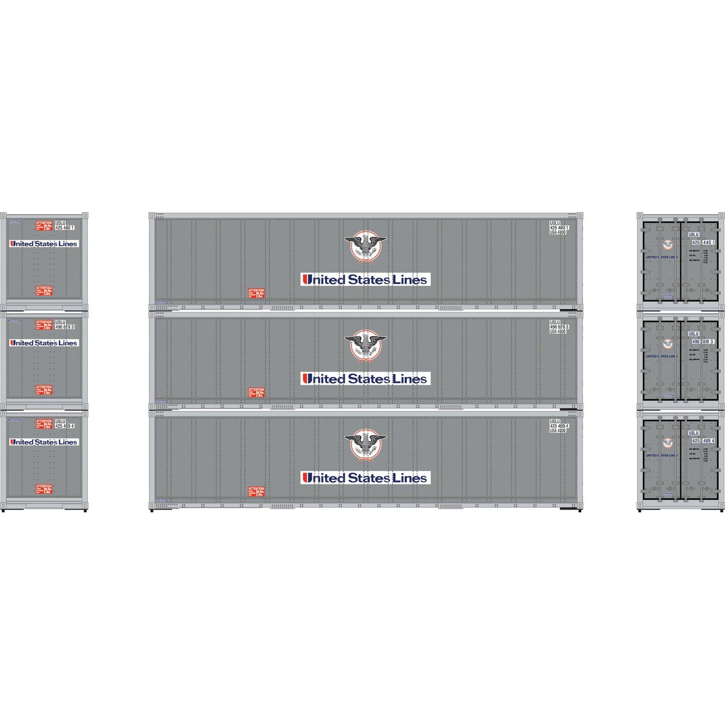 HO 40' Smooth Side Containers, USLU #1 (3) - Dirt Cheap RC SAVING YOU MONEY, ONE PART AT A TIME