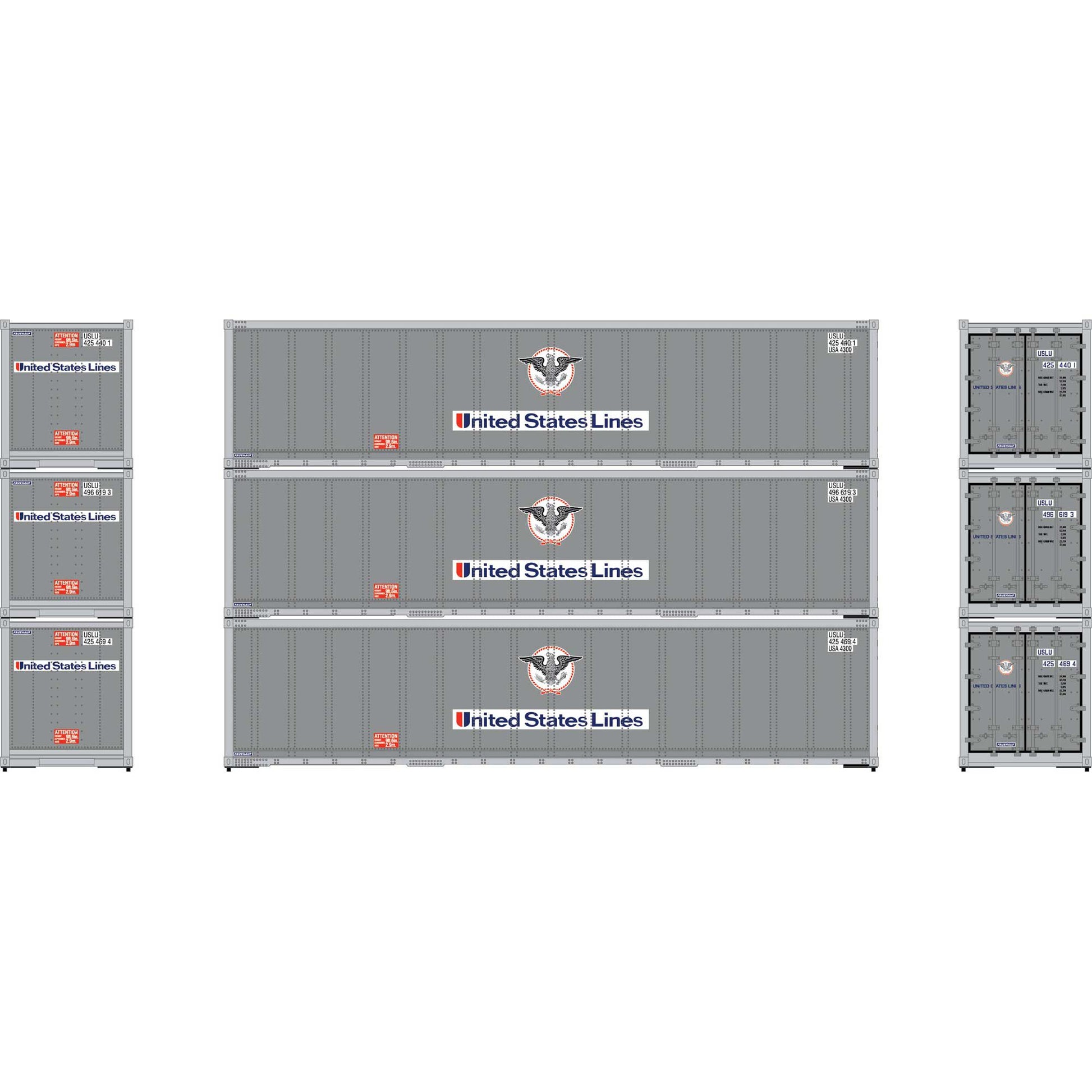 HO 40' Smooth Side Containers, USLU #1 (3) - Dirt Cheap RC SAVING YOU MONEY, ONE PART AT A TIME