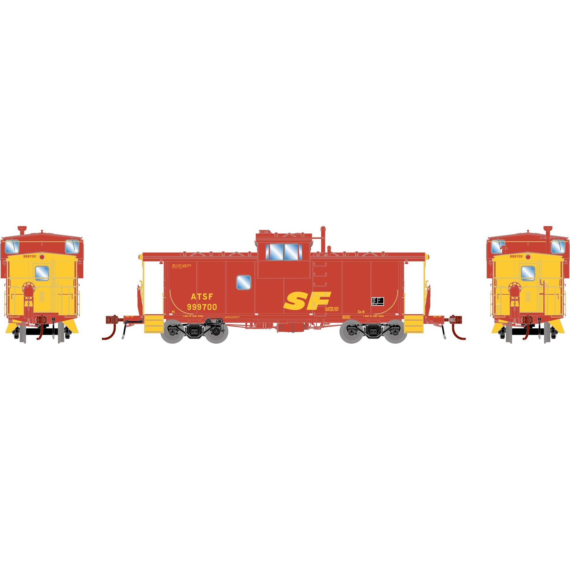 HO CE-8 ICC Caboose with Lights, SF/Kodachrome #999700 - Dirt Cheap RC SAVING YOU MONEY, ONE PART AT A TIME