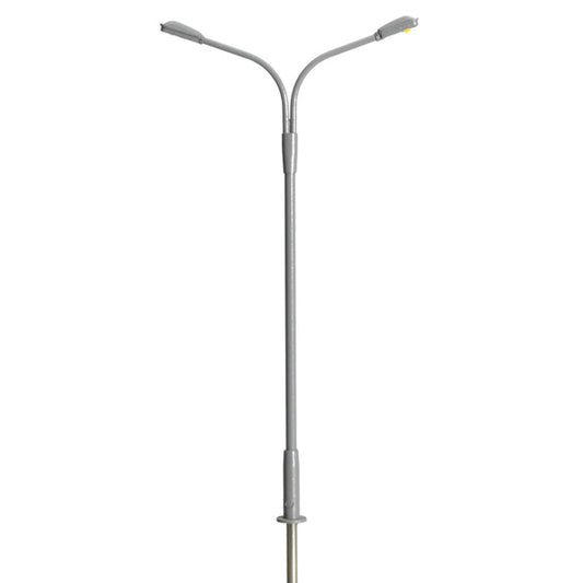 HO Double Arm Streetlight, Gray, Warm LED (3)