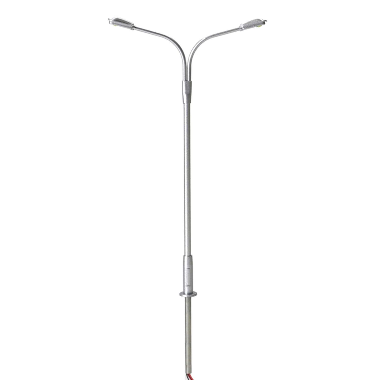 HO Double Arm Streetlight, Silver, Warm LED (3)