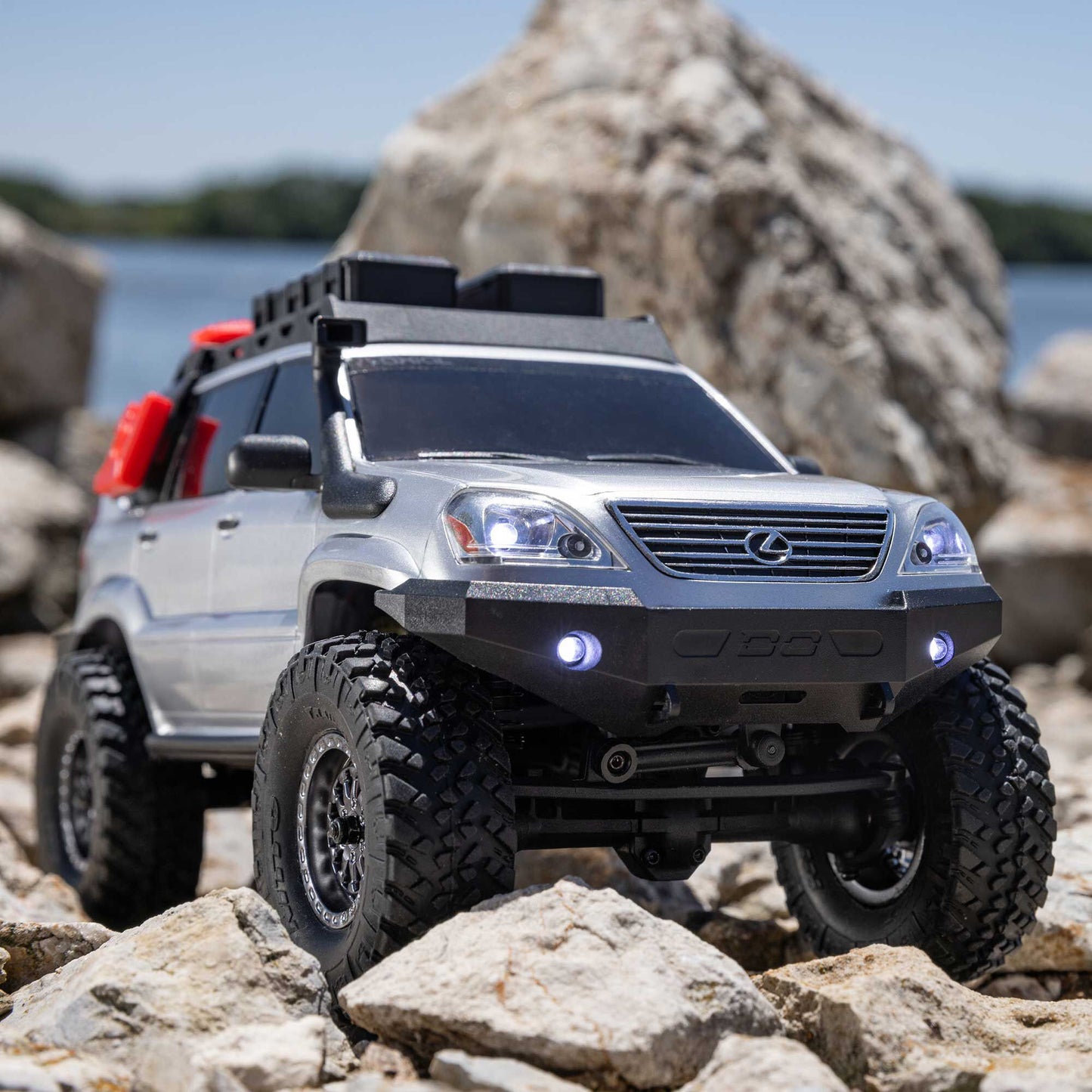 1/24 SCX24 Lexus GX 470 4X4 RTR Brushed Rock Crawler (Battery & Charger Included), Silver