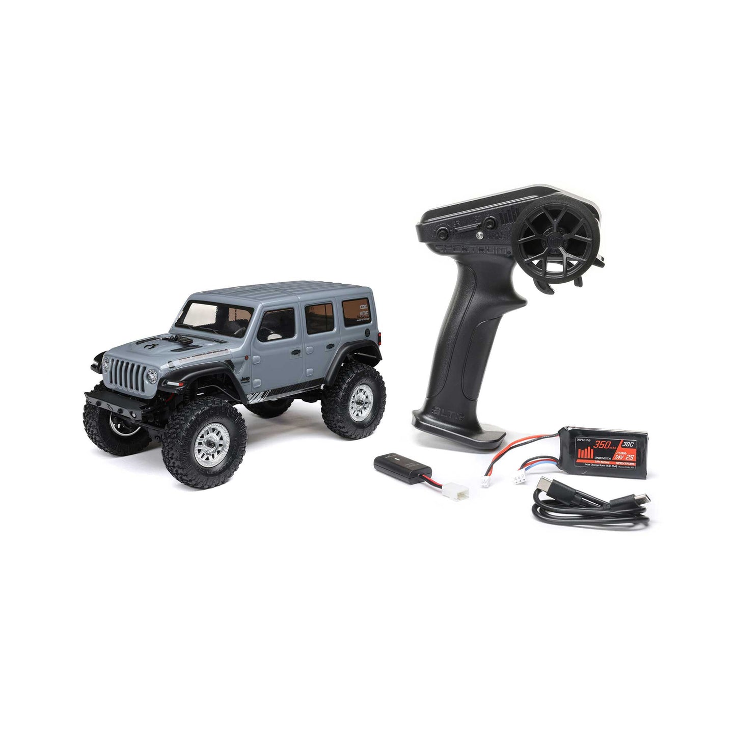 Axial 1/24 SCX24 Jeep Wrangler JLU 4X4 Rock Crawler Brushed RTR, Gray