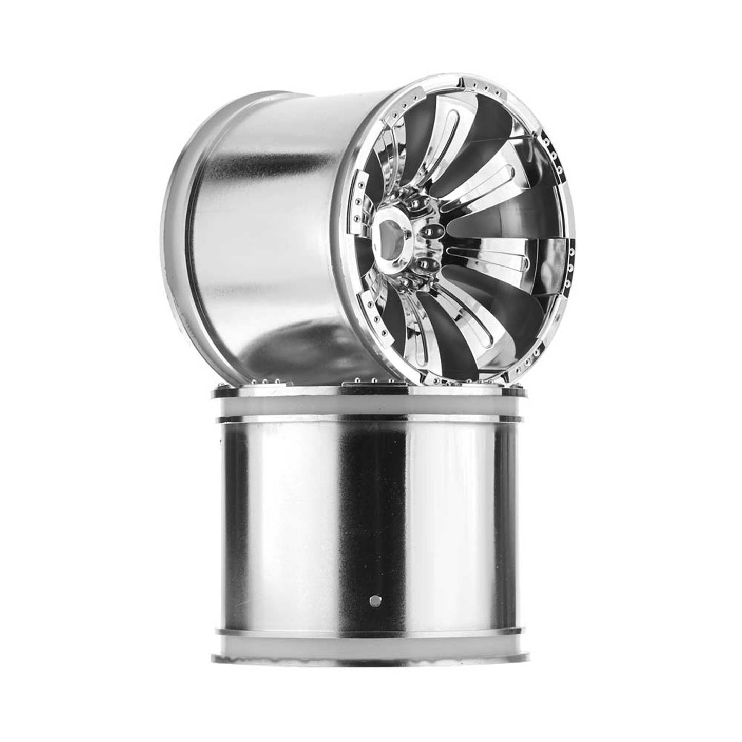 1/6-1/8 8-Spoke Oversize Wheels, 17 & 14mm Hex, Chrome (2)