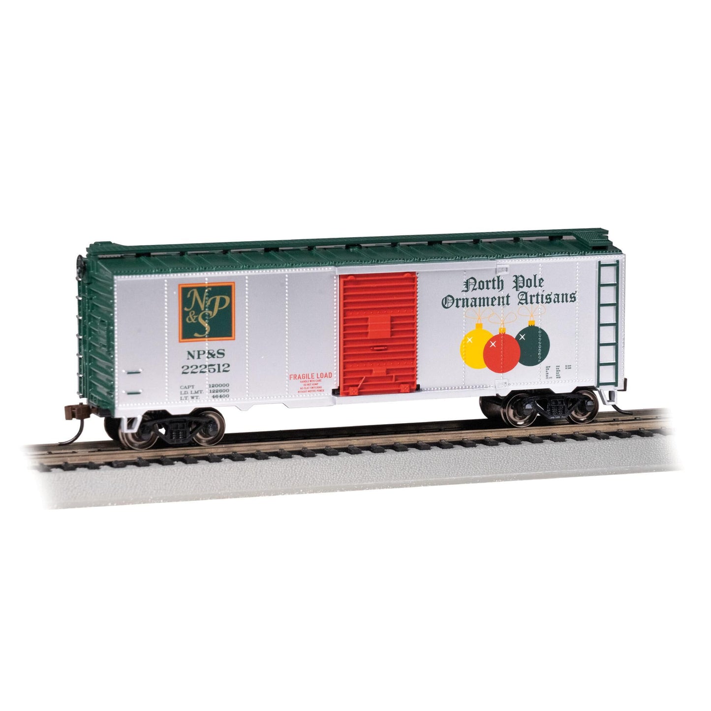 HO PS1 40' Box Car, North Pole Ornament Artisans