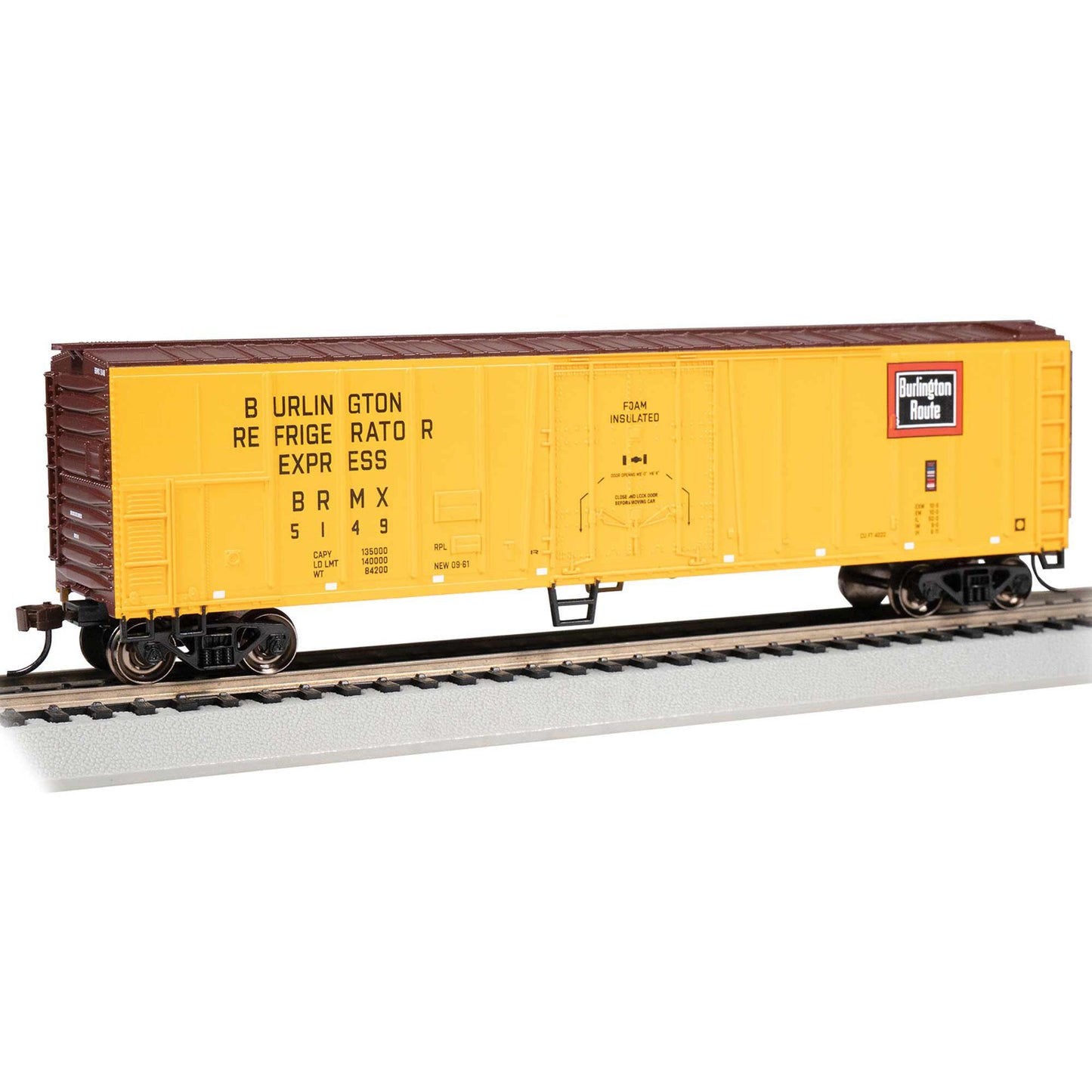 HO 50' Steel Reefer BURLINGTON #5149