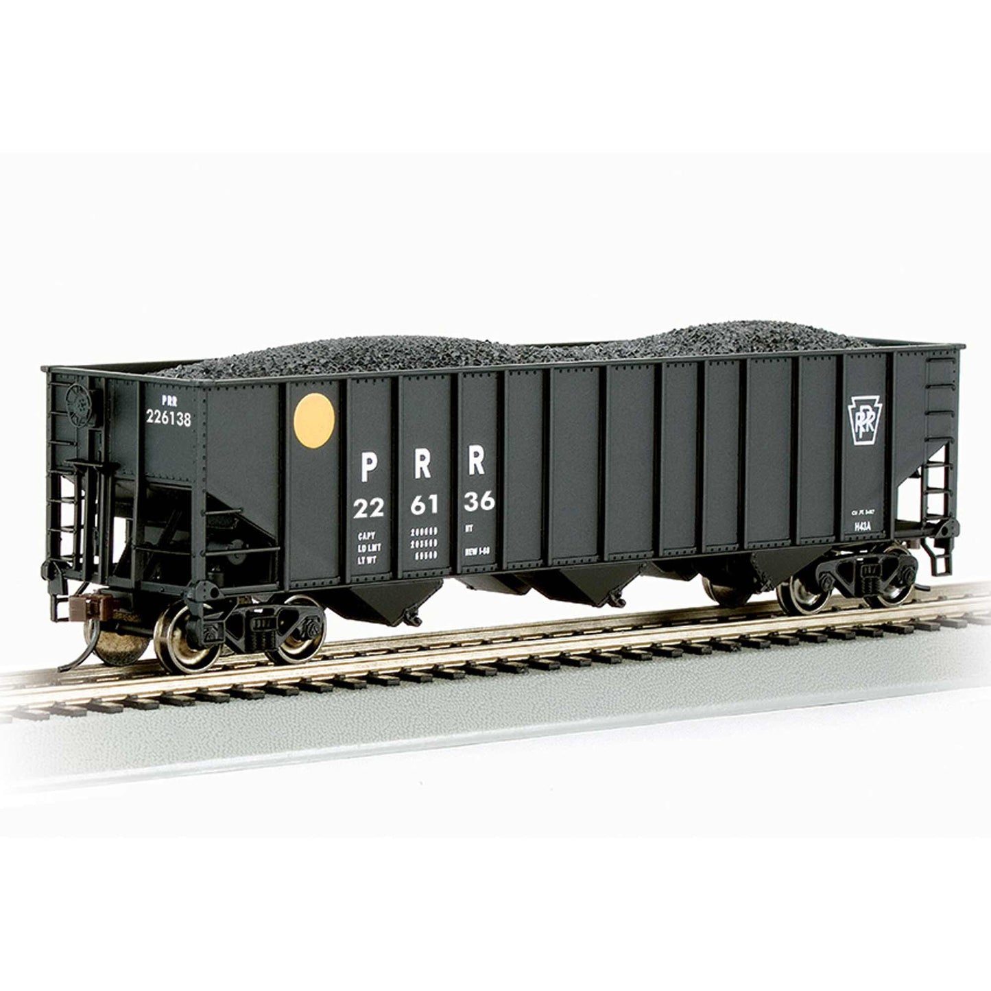 HO 100-Ton 3-Bay Hopper PRR Yellow Ball #226136