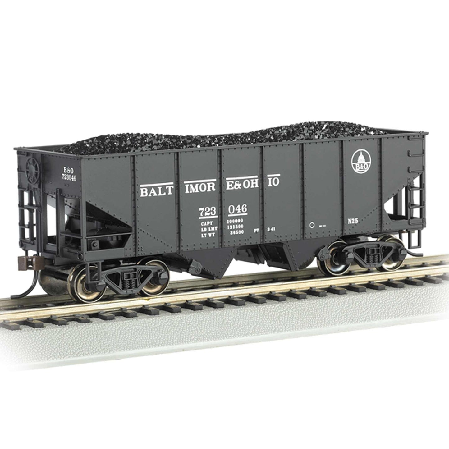 HO 55-Ton 2-Bay Hopper with Coal Load, B&O #723 046