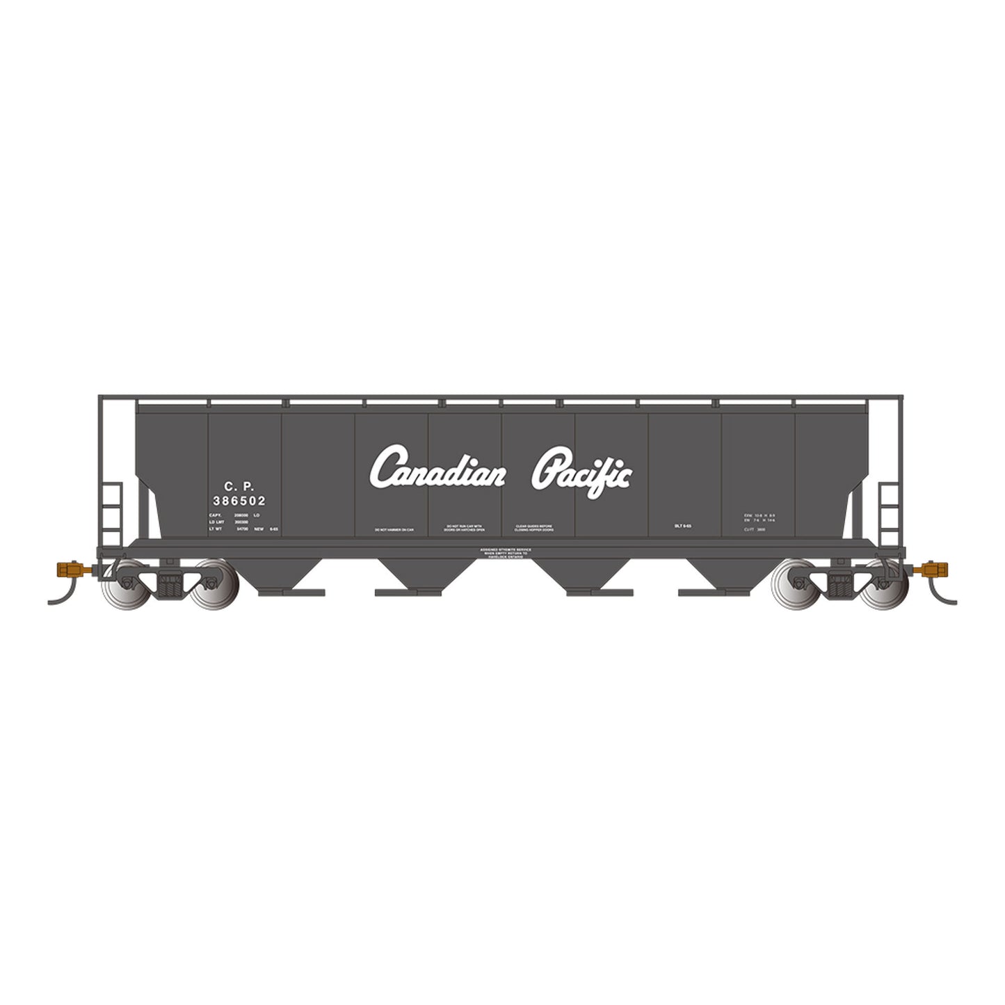 HO 4-Bay Cylindrical Hopper with FRED, CPR Black Script