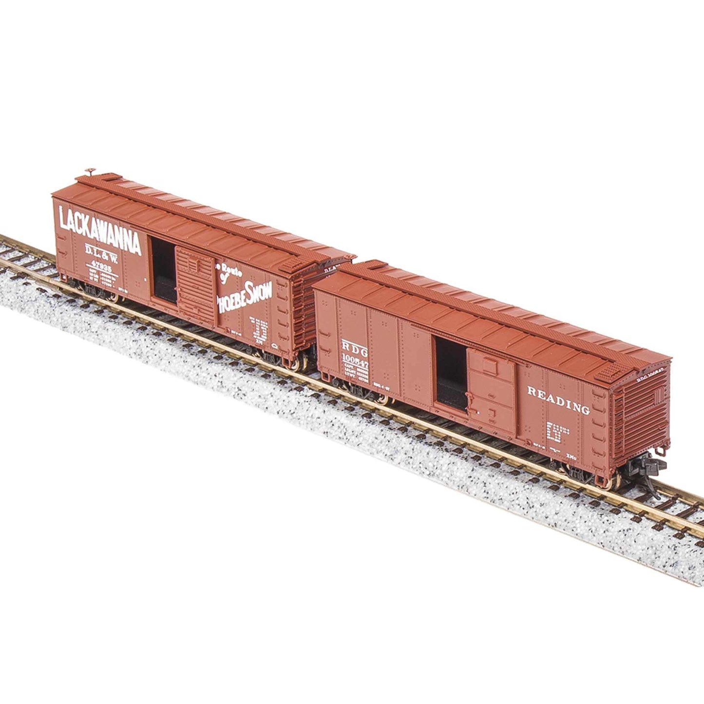 N 40' Steel Boxcar, Set D, NYC, RDG, DLW, NB (4)