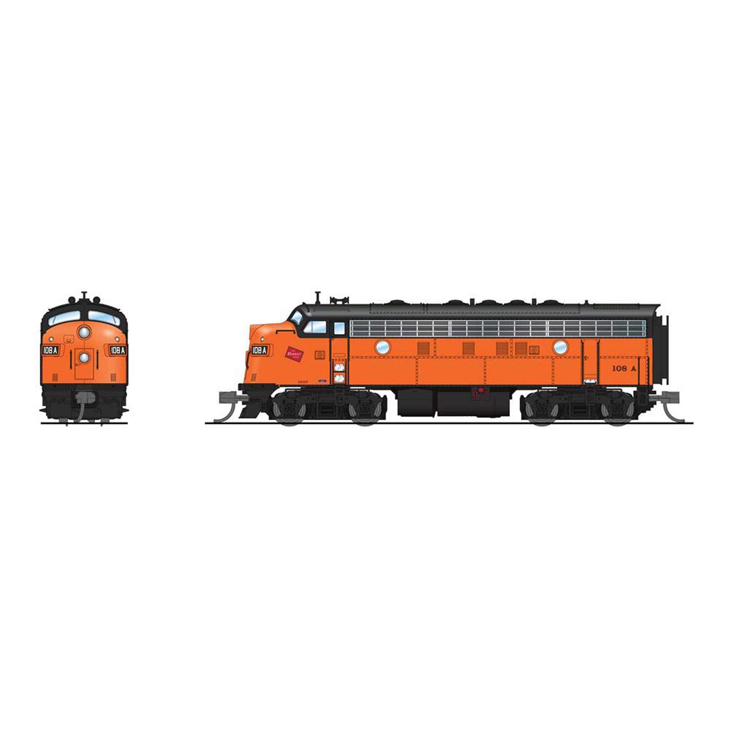 N EMD F7 A/B Locomotive, Unpowered B, Paragon4, MILW #108A/111B