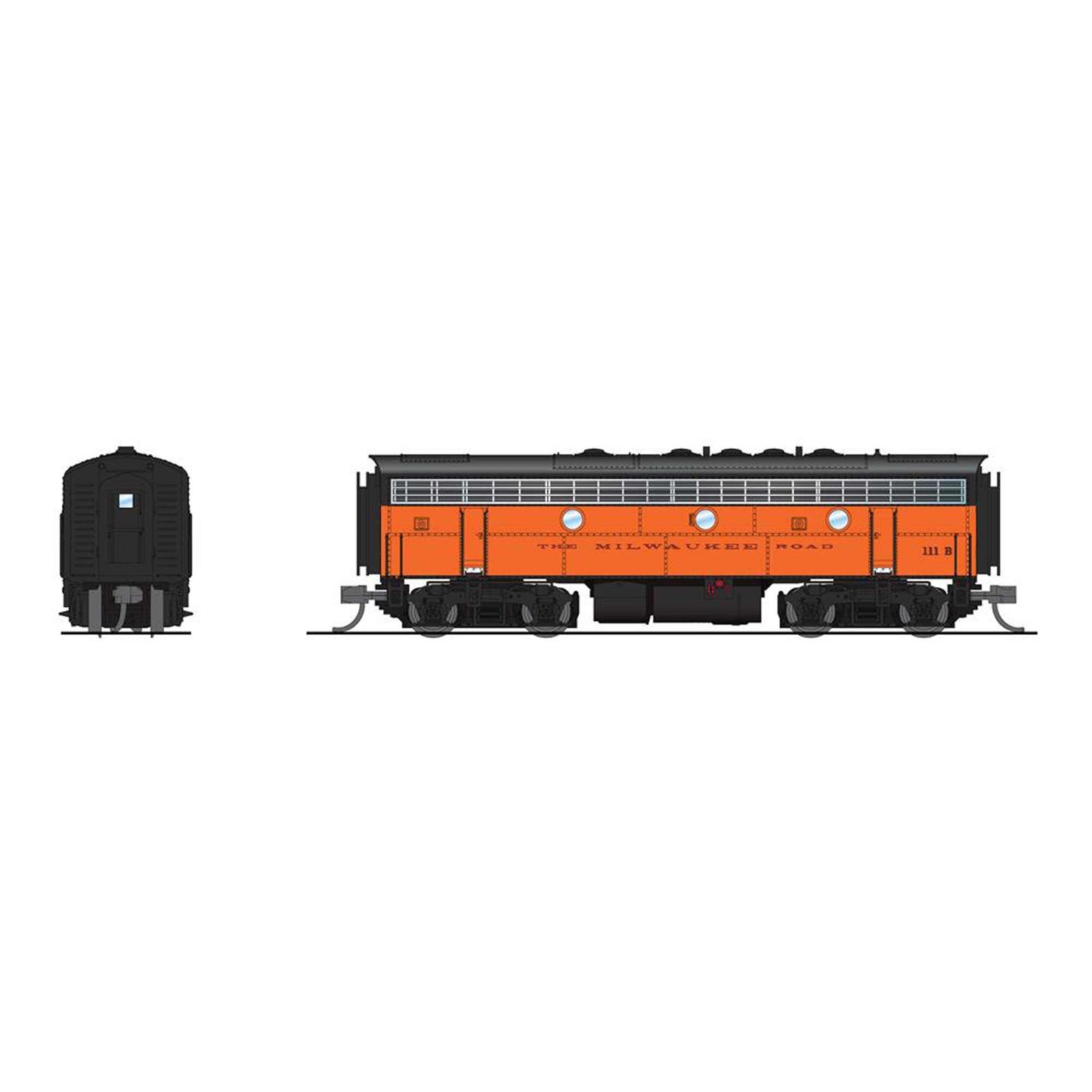 N EMD F7 A/B Locomotive, Unpowered B, Paragon4, MILW #108A/111B