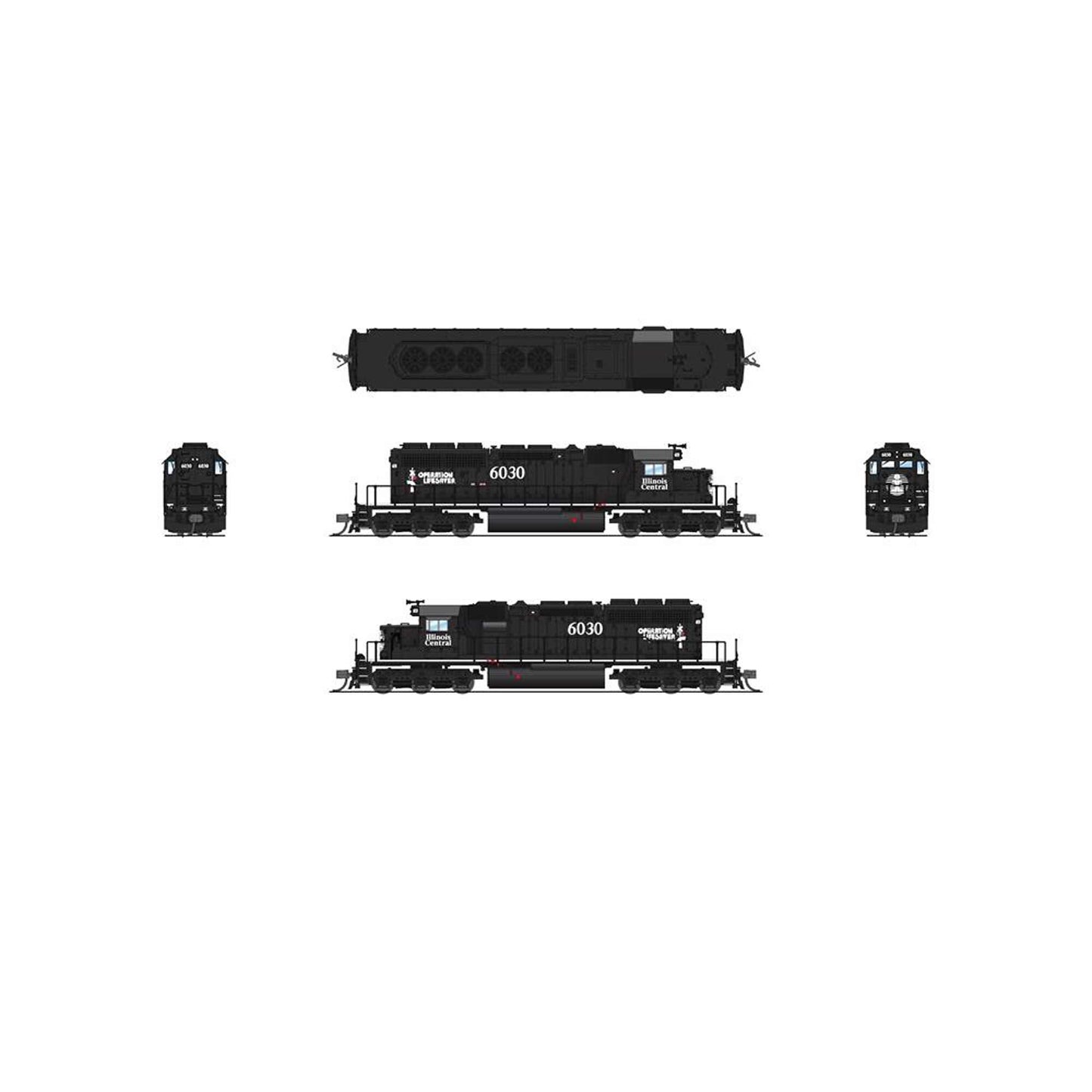 N EMD SD40-2 Locomotive, IC 6257, Black OP Lifesaver, with Paragon4