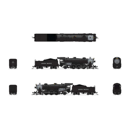 N Light Pacific 4-6-2 Steam Locomotive, UP 2883, Black & Aluminum, with Paragon4