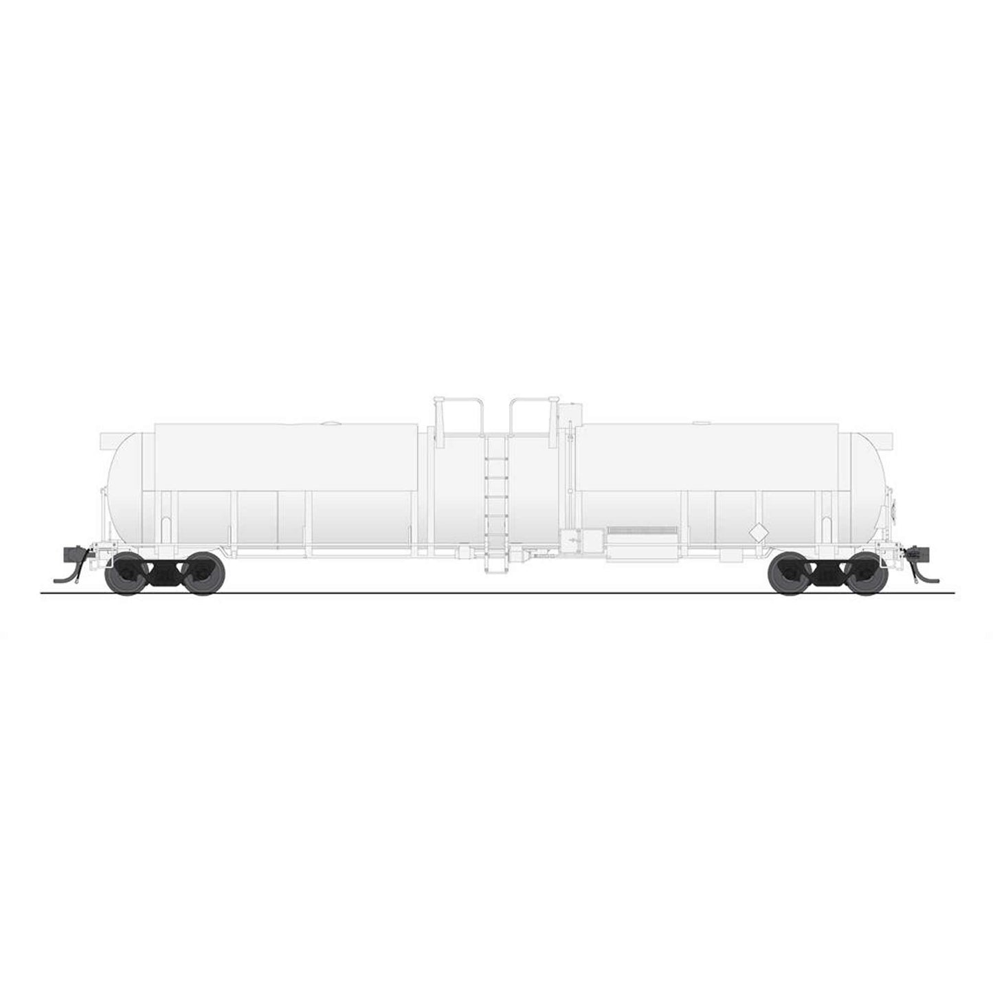 HO Cryogenic Tank Car, Unlettered, White, Type B