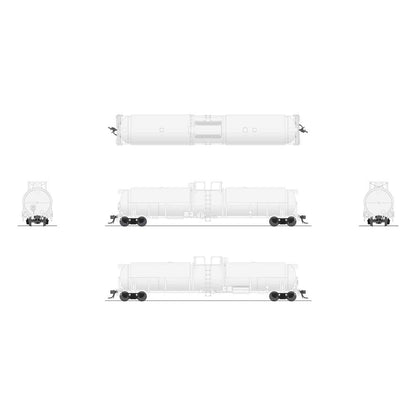 HO Cryogenic Tank Car, Unlettered, White, Type B