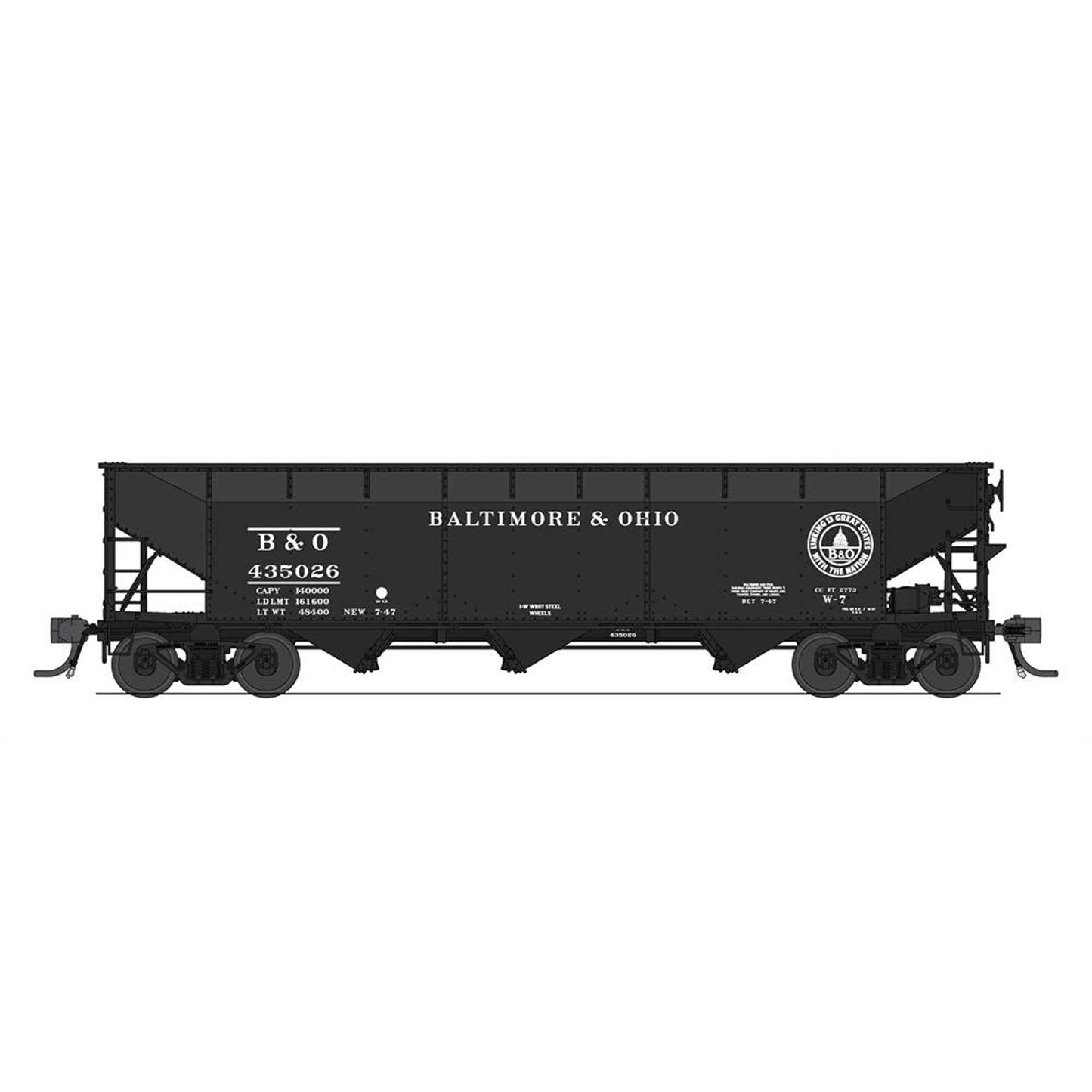 HO AAR 70-ton Triple Hopper, B&O W-7, #435067