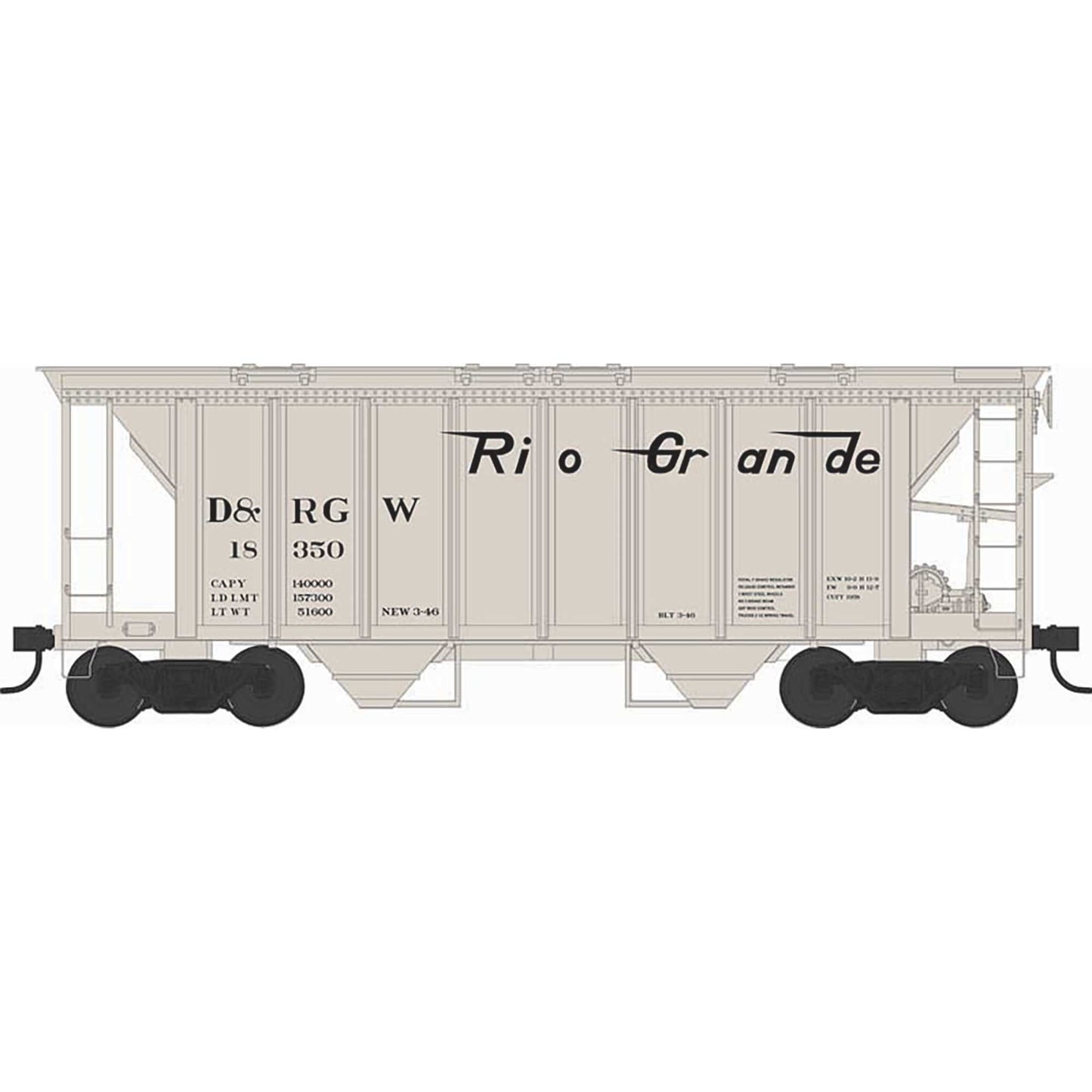 HO H34 Covered Hopper D&RGW #18362