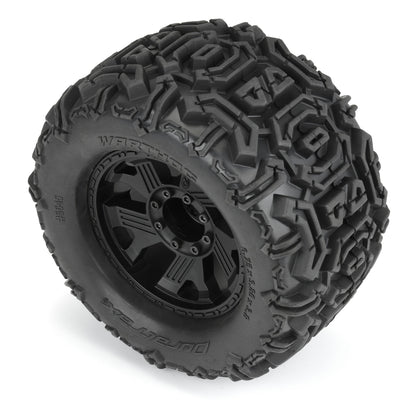 1/8 Warthog F/R 3.8" MT Tires Mounted 17mm Black Ripper (2)