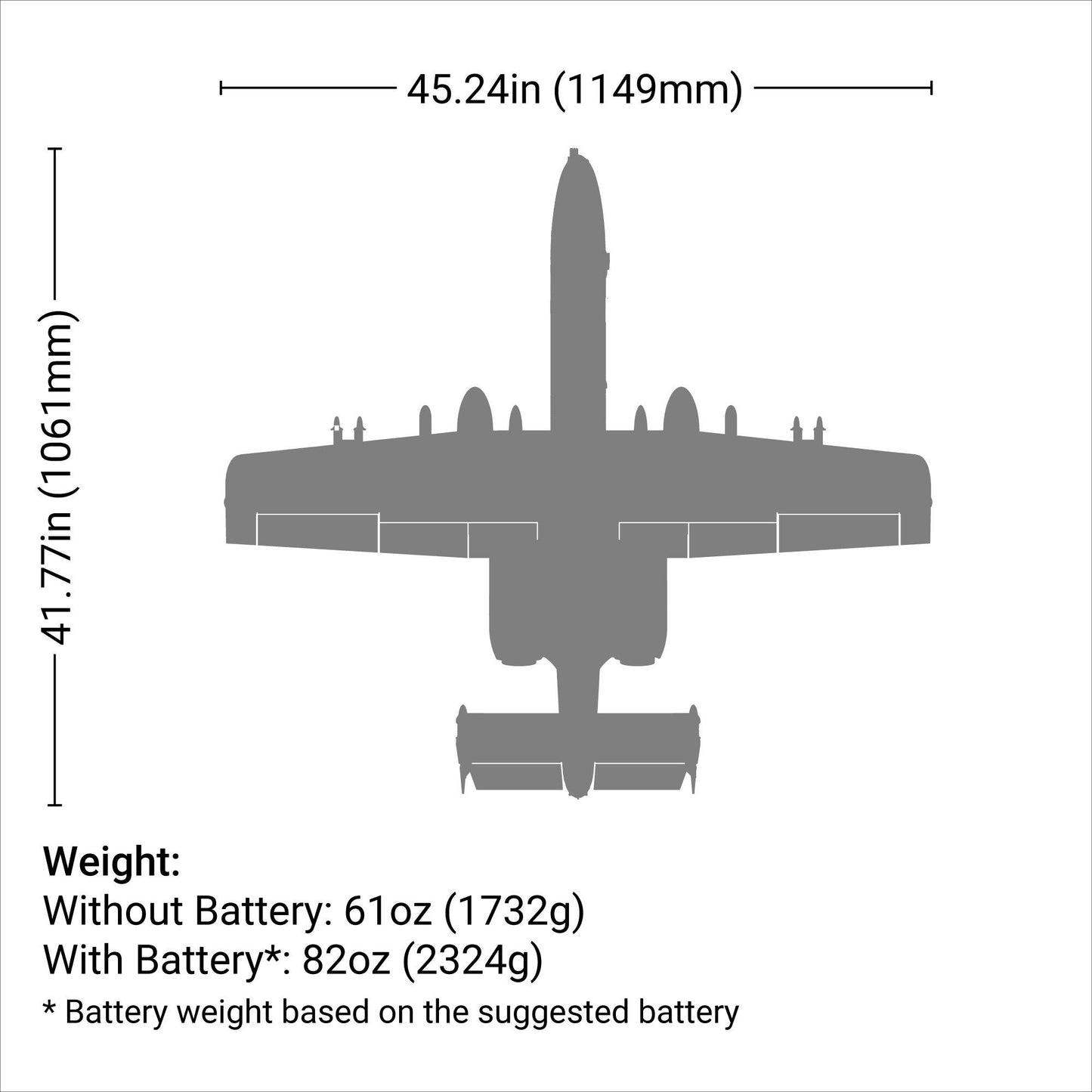 A-10 Thunderbolt II Twin 64mm EDF BNF Basic with AS3X and SAFE Select