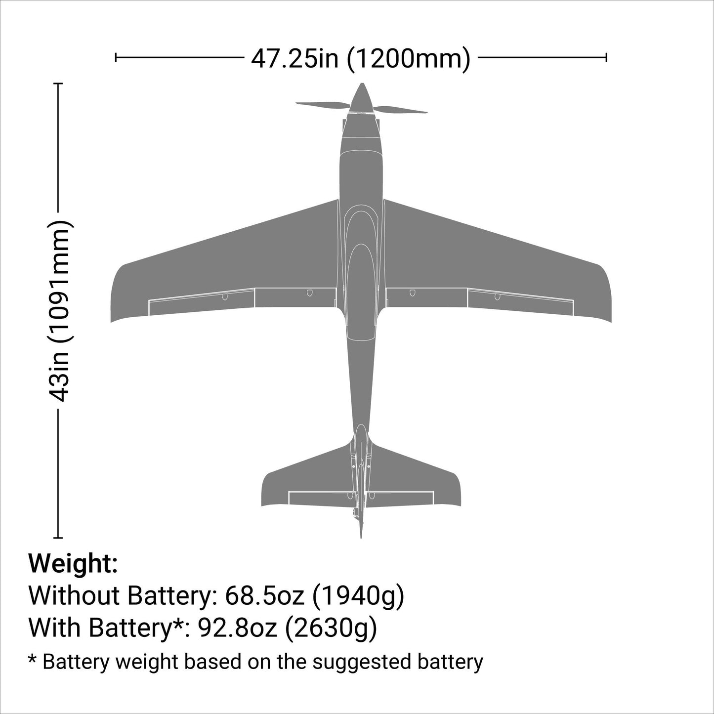 V1200 1.2m BNF Basic with Smart, AS3X and SAFE Select