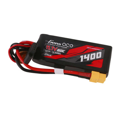 11.1V 1400mAh 3S 60C G-Tech Smart Lipo Battery: XT60