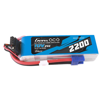 11.1V 2200mAh 3S 60C G-Tech Smart LiPo Battery: EC3