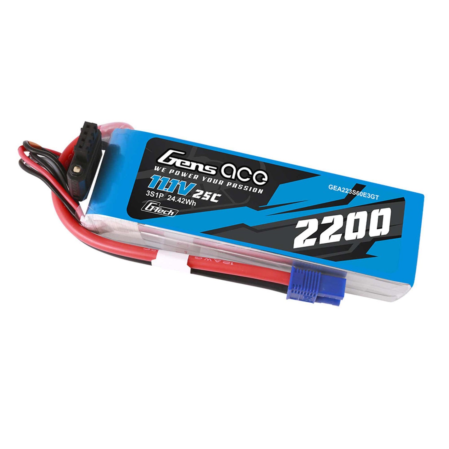 11.1V 2200mAh 3S 60C G-Tech Smart LiPo Battery: EC3