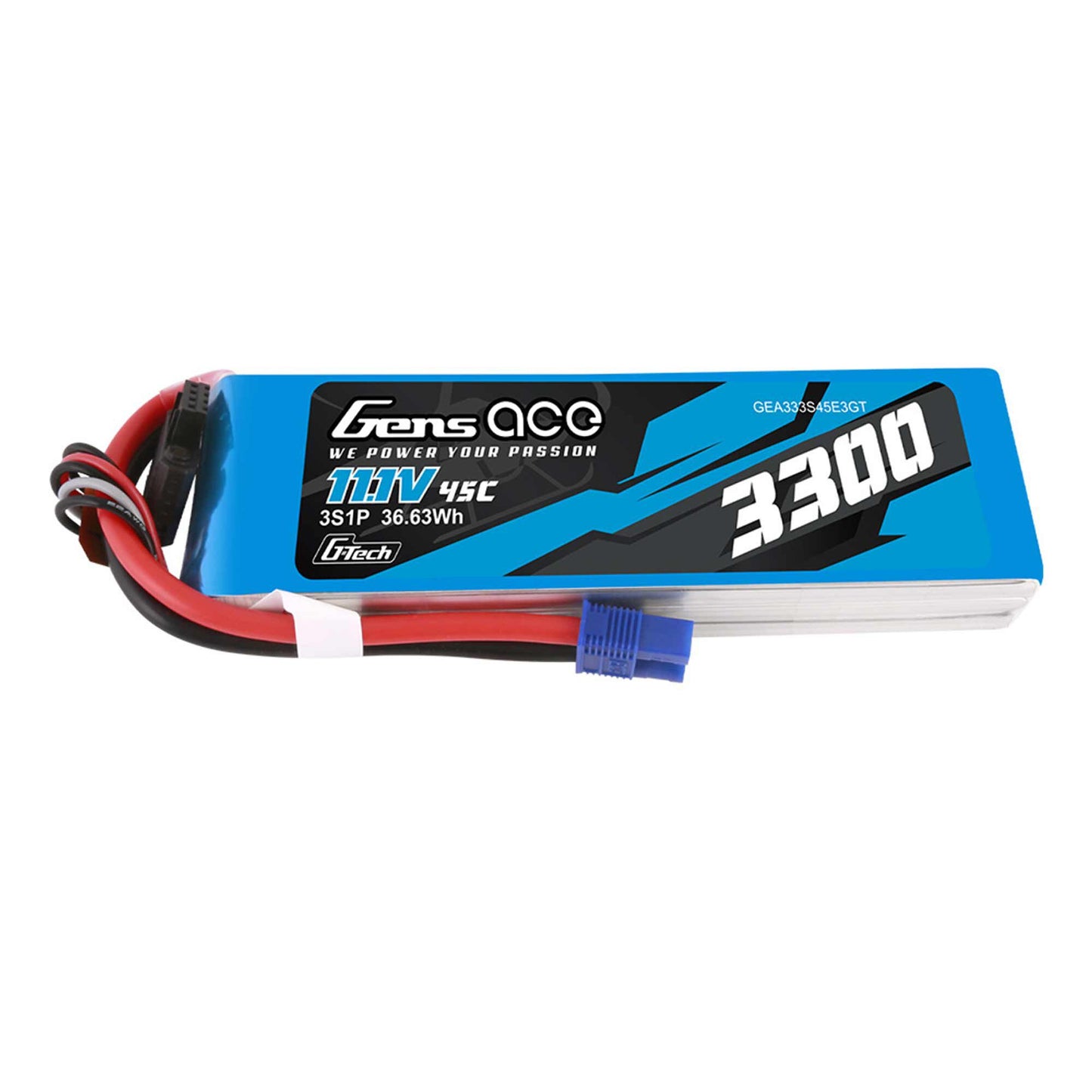 11.1V 3300mAh 3S 45C G-Tech Smart Lipo Battery: EC3