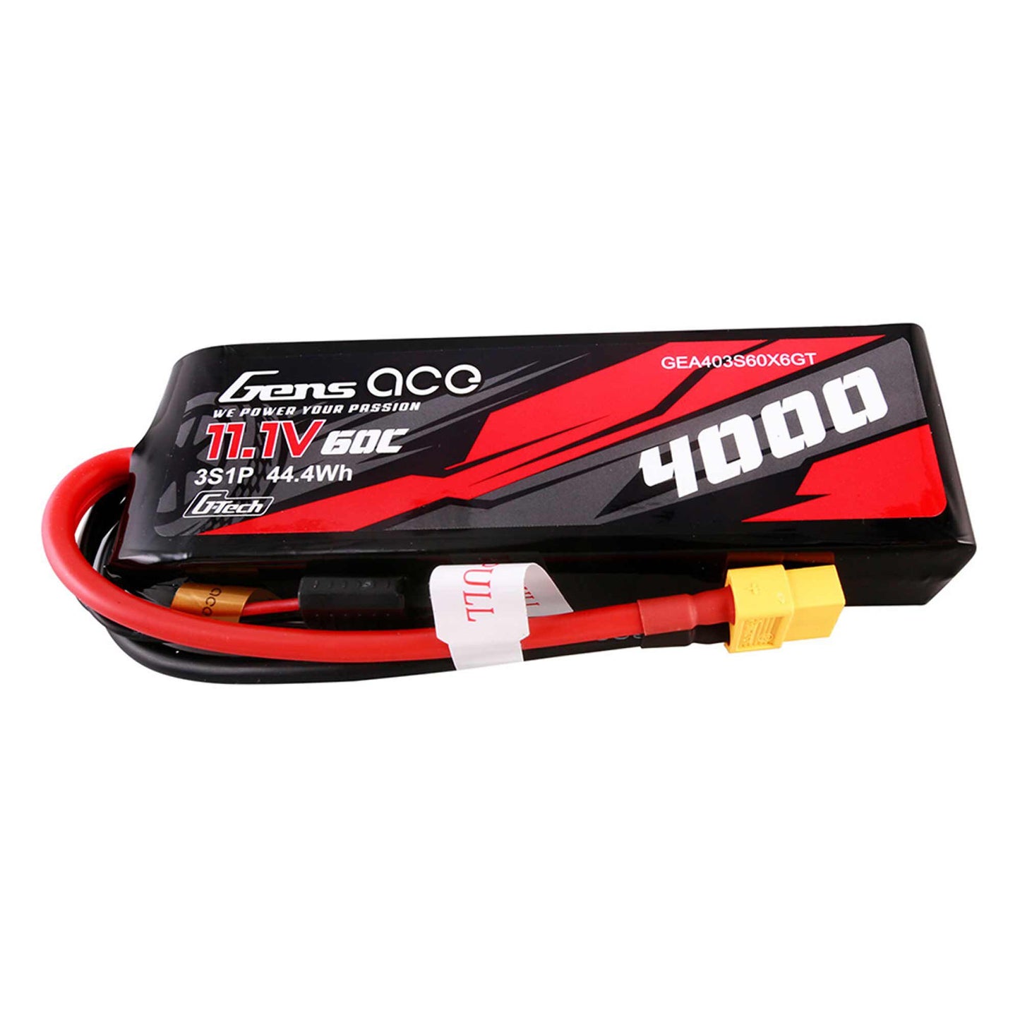 11.1 V 4000mAh 3S 60C G-Tech Lipo battery: XT60