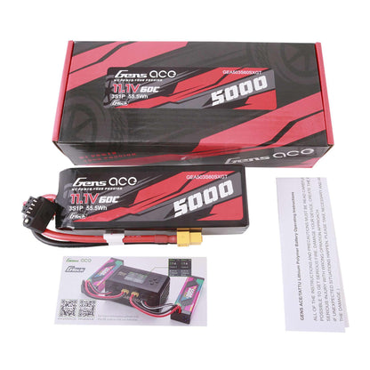 11.1V 5000mAh 3S 60C Long G-Tech Smart LiPo Battery: XT60