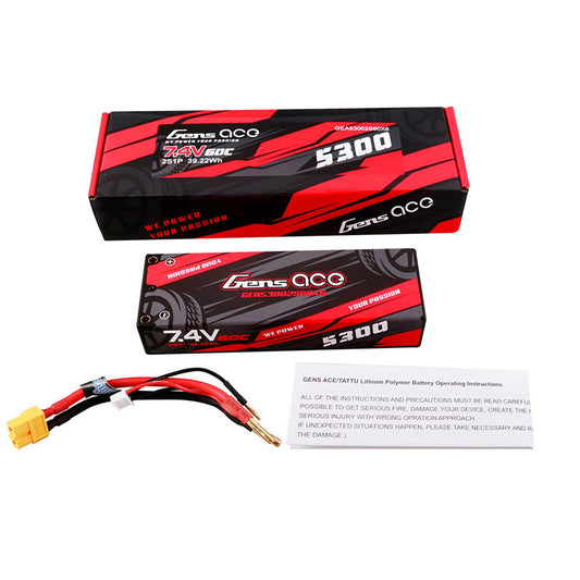 5300mAh 2S 7.4V 60C Hard Case Lipo Battery Pack with XT60 plug