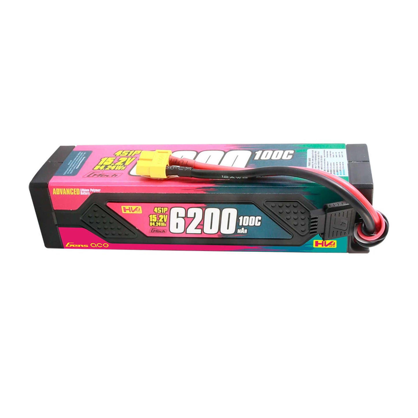 15.2V 6200mAh 4S 100C G-Tech Smart LiPo Battery: XT60