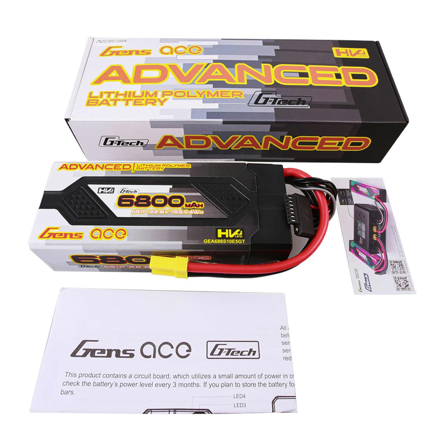 22.8V 6800mAh 6S 100C G-Tech Hardcase LiHV Battery: EC5