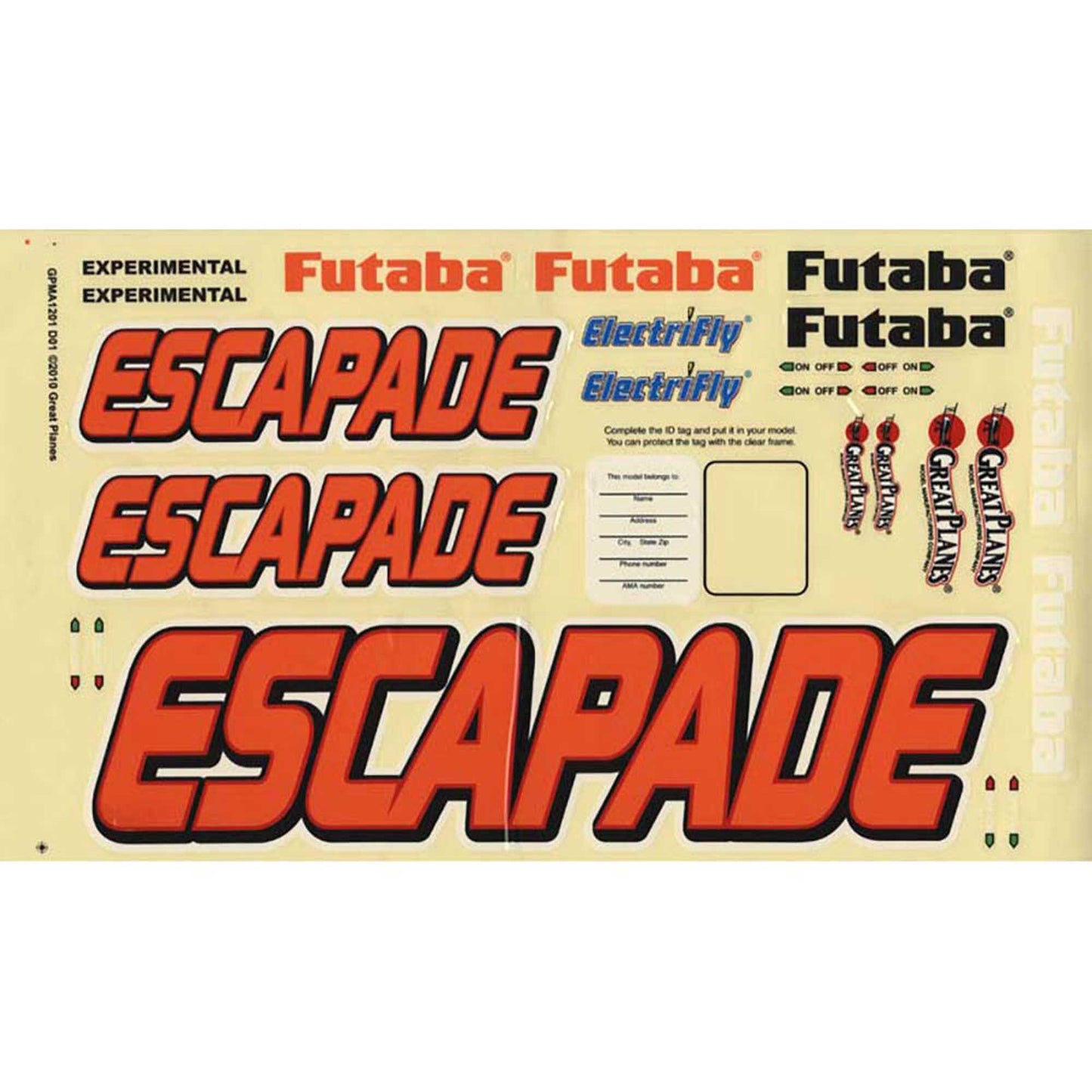 Decals Escapade .61 ARF