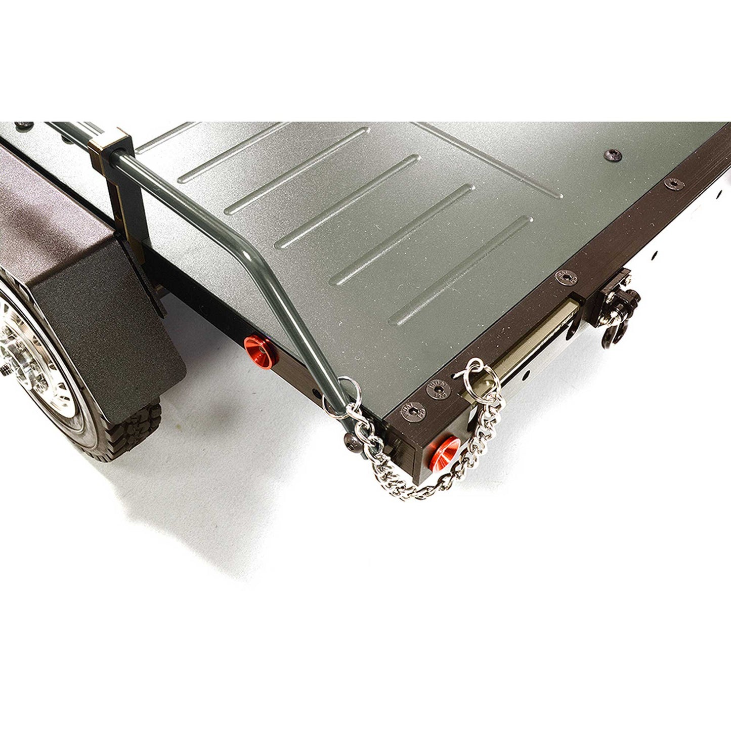 Alloy Flatbed Dual Axle Car Trailer, Gunmetal: 1/10 RC