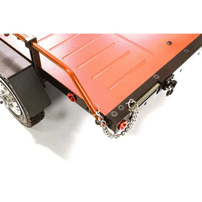 Alloy Flatbed Dual Axle Car Trailer, Orange: 1/10 RC