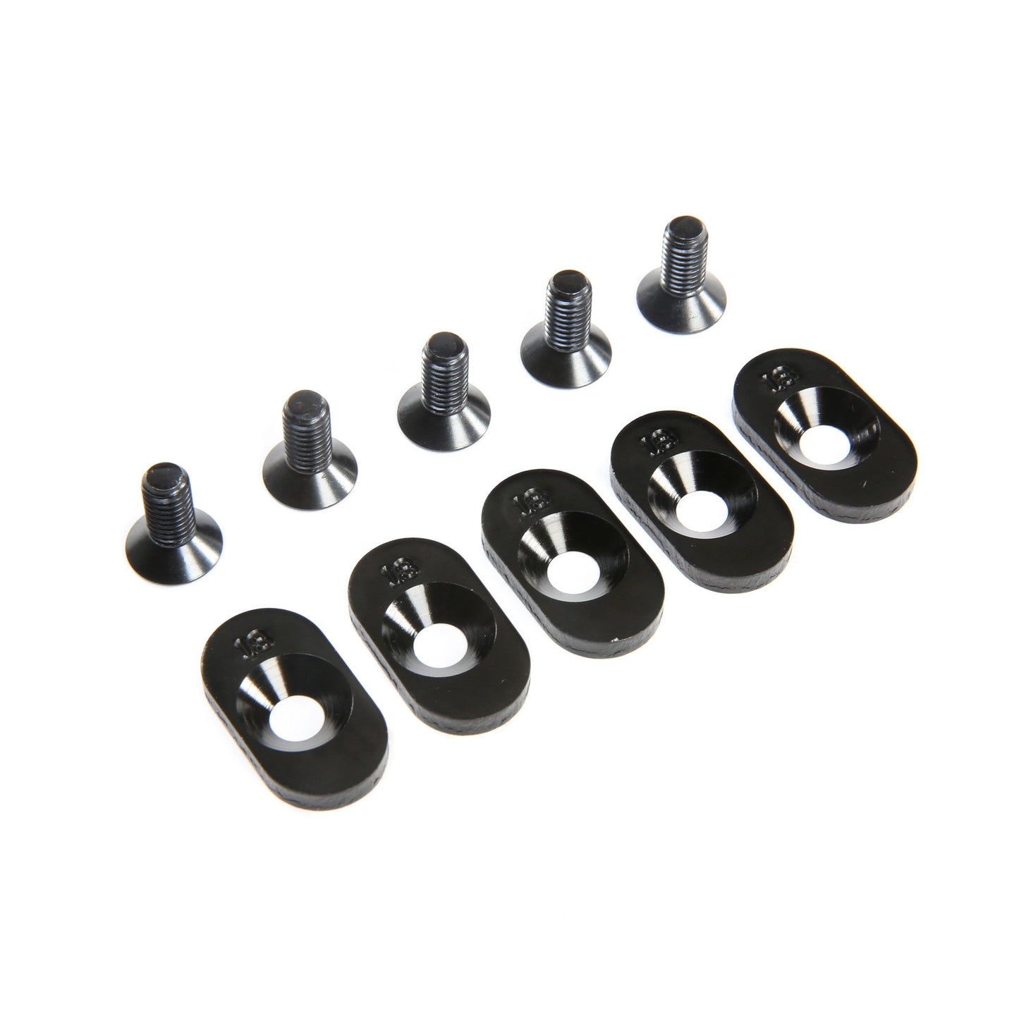 Engine Mount Insert and Screws 18T, Black (5): 5ive-T 2.0 (fits 62T spur)